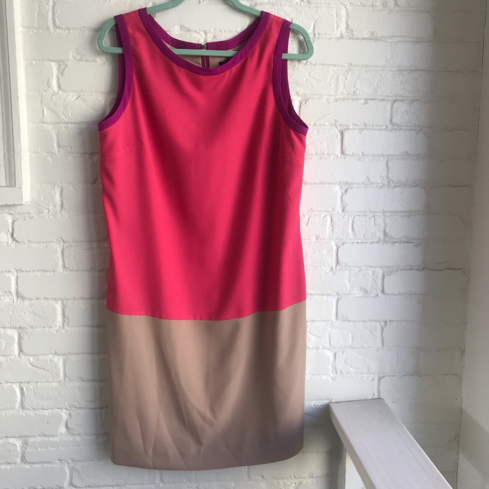 Ann Taylor Colorblock Dress Lined Large sZ 12